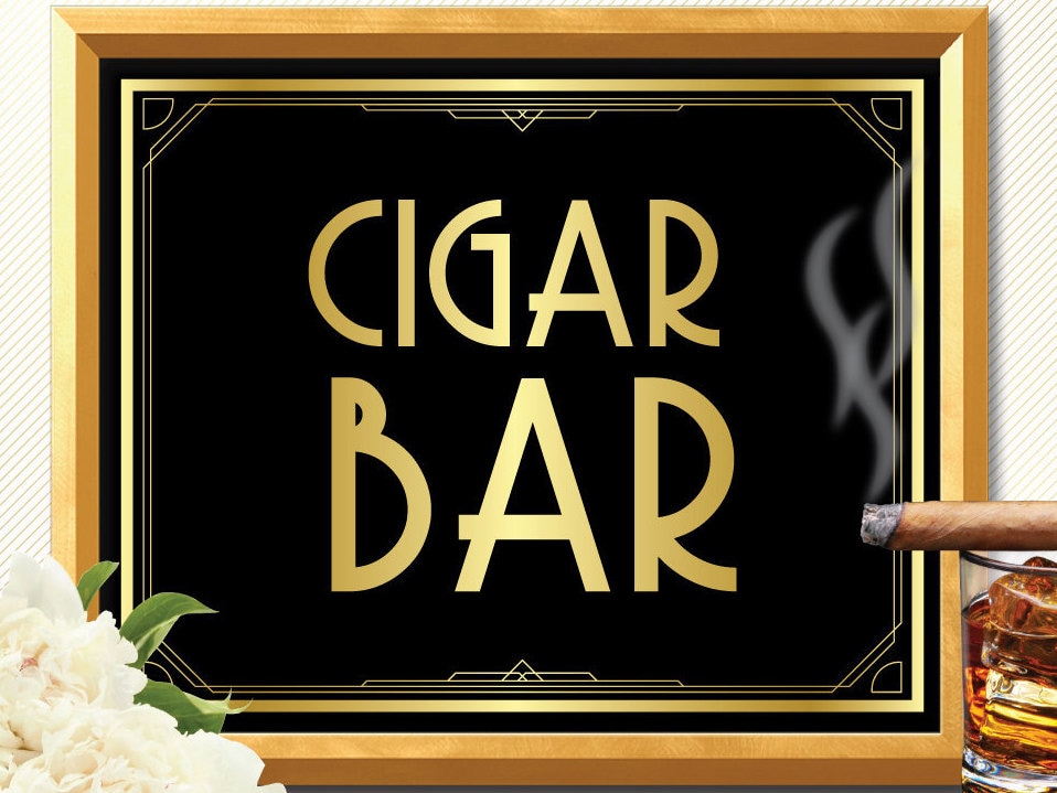 CIGAR BAR SIGN, Cigar Bar, Great Gatsby Decorations, Cigar Bar