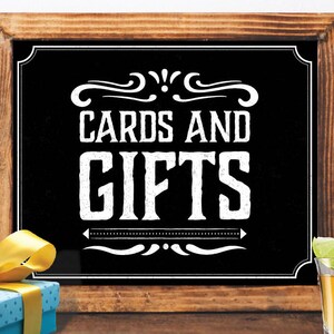 Cards and Gifts Sign gift table sign cards and gifts printable cards and gifts signage chalkboard table sign wedding table sign birthday