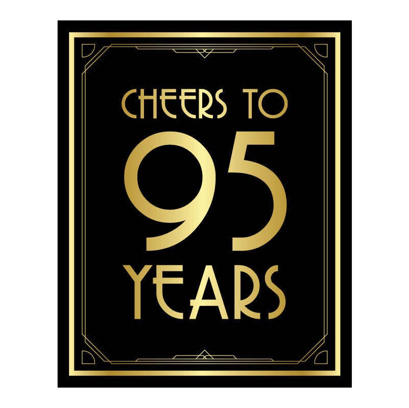 Cheers to 95 years happy 95th birthday cheers to 95 years sign - Etsy.de