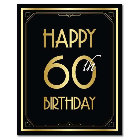Happy 60th Birthday 60th Birthday Decoration 60th Birthday - Etsy Ireland