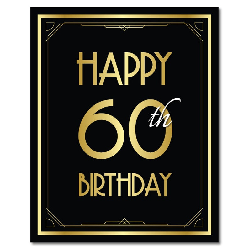 Happy 60th Birthday 60th Birthday Decoration 60th Birthday - Etsy Australia