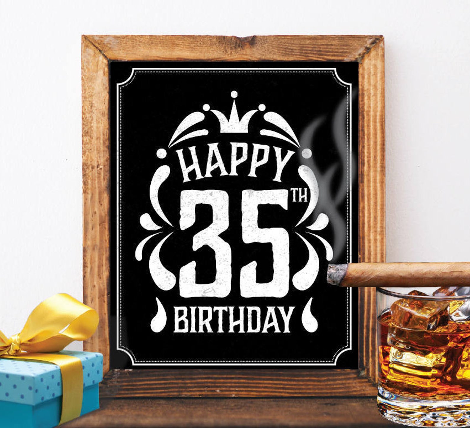Happy 35th Birthday Decoration 35 Th Birthday 35 Birthday Card Vintage ...