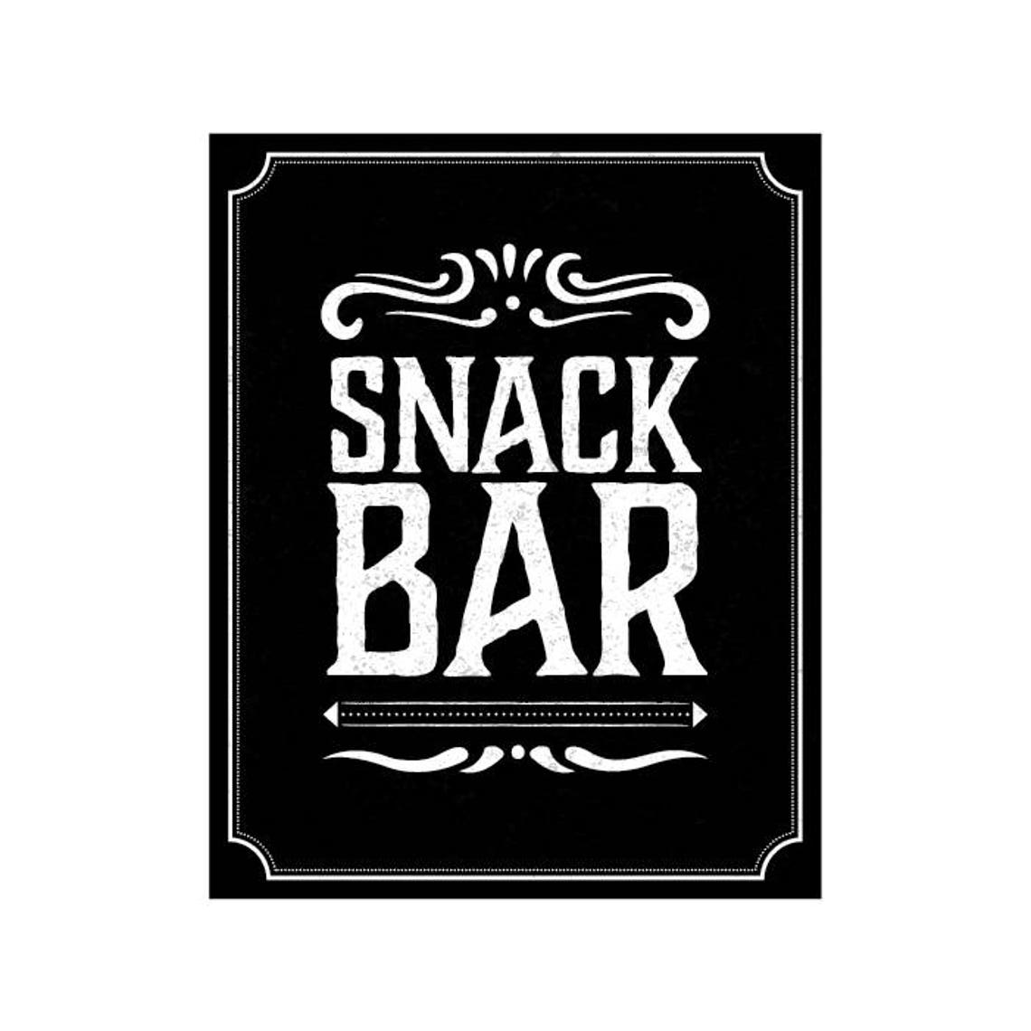 Snack Bar Sign Party Sign Chalkboard Signs Wedding Decorations Etsy