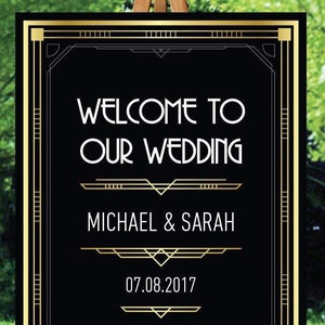 Great Gatsby wedding, art deco wedding great gatsby wedding invitation art deco wedding invitation wedding welcome sign welcome to our sign