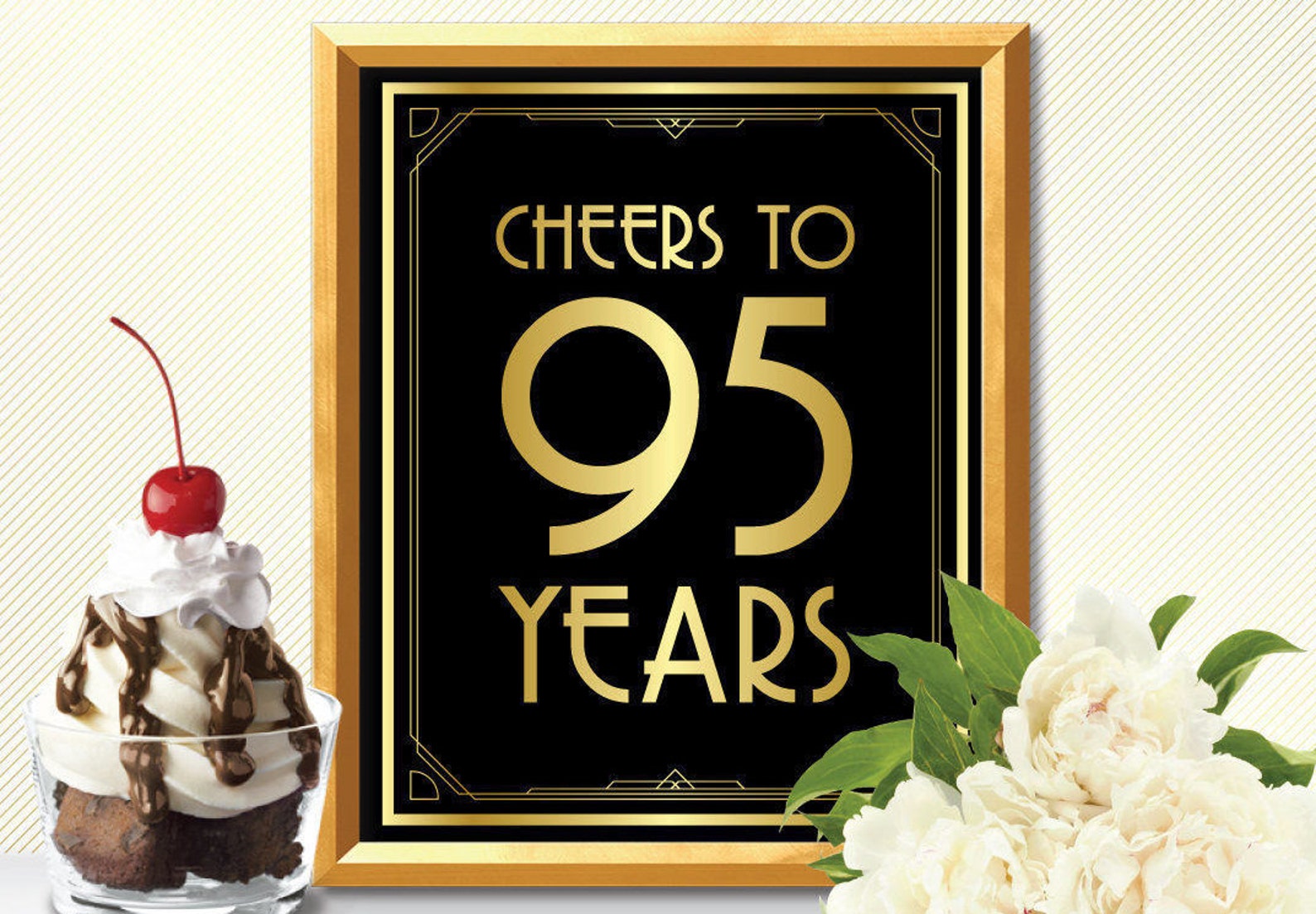 Cheers to 95 years happy 95th birthday cheers to 95 years sign - Etsy.de