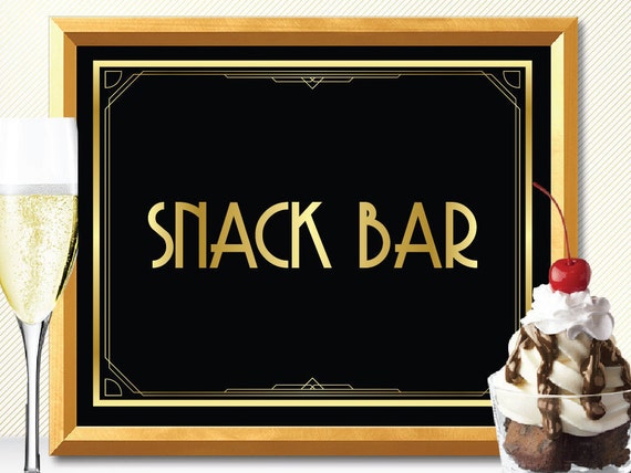 SNACK-BAR Schild Great Gatsby-Snack-Bar Art-deco-Snack-Bar | Etsy SNACK-BAR Schild Great Gatsby-Snack-Bar Art-deco-Snack-Bar | Etsy