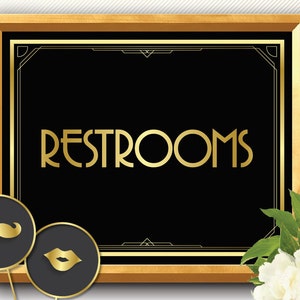 Restroom sign wc sign toilet sign restroom signs restroom door sign wc signs toilet signs gold toilet sign toilet door sign wedding toilet