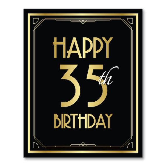 Happy 35th Birthday 35th Birthday Decoration 35th Birthday - Etsy