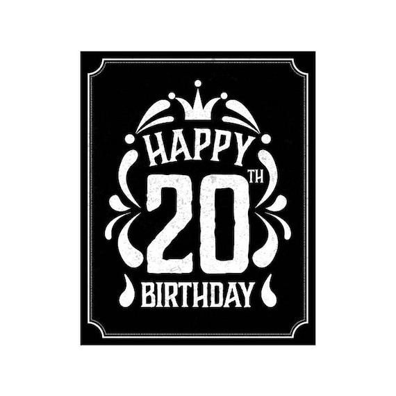 Happy 20th Birthday 20th Birthday Decoration 20th Birthday 20th