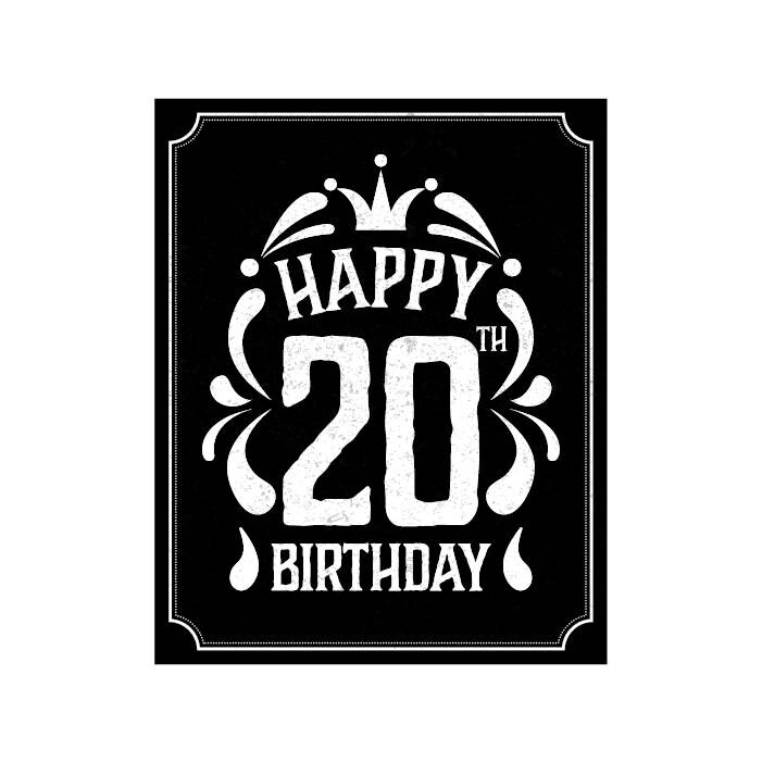 Happy 20th Birthday 20th Birthday Decoration 20th Birthday 20th