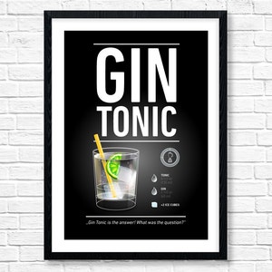 Bar decoration bar decorations bar decor gin tonic decoration cocktail decoration party decoration bar poster bar sign alcohol sign poster