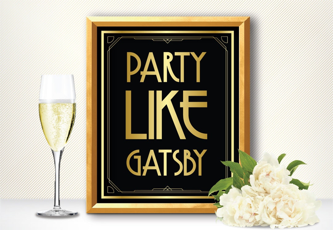 A little party never killed nobody, great gatsby, art deco, great gatsby  decorations, roaring 20s party decorations, birthday party sign bar