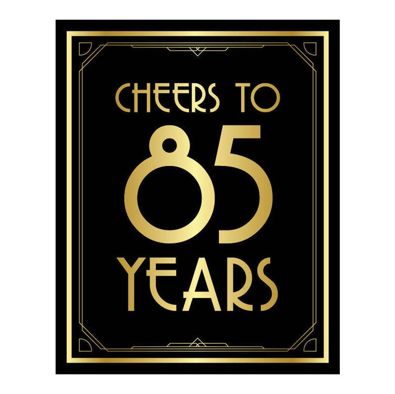 Cheers to 85 years happy 85th birthday cheers to 85 years sign 85th birhtday decoration 85th birthday card 85th birhtday cheers to 85 years image 2