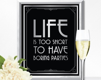 GREAT GATSBY PARTY decorations, Great Gatsby party sign, Great Gatsby party supplies, wedding party sign, art deco, roaring 20s, bar sign