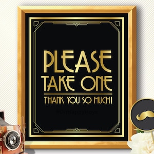 POR FAVOR, TOME UN cartel, art decó, por favor, tome un cartel, El Gran Gatsby, por favor, tome un cartel, boda, por favor, tome un cartel, oro, por favor, tome uno