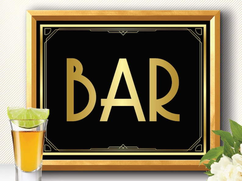 Bar sign great gatsby bar sign art deco bar sign open bar sign bar signage gold bar sign bar signs wedding bar sign roaring 20s bar sign