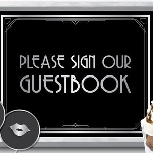 Please sign our guestbook, please sign our guestbook sign, art deco please sign our guestbook, wedding sign please sign our guestbook, sign