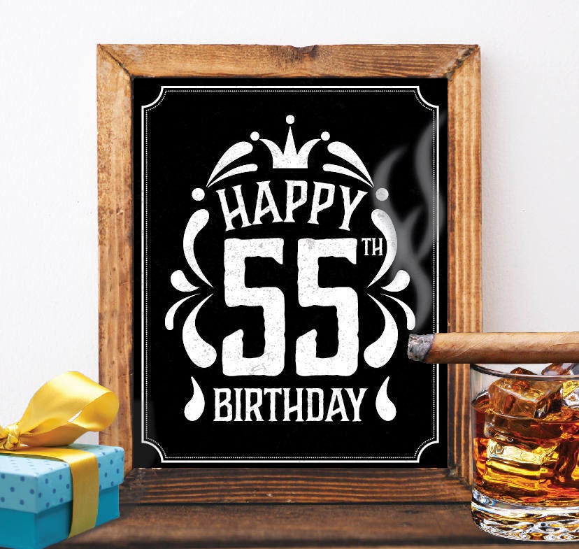 Happy 55th Birthday Decoration 55 Th Birthday 55 Birthday Card Etsy Happy 55th Birthday Decoration 55 Th Birthday 55 Birthday Card Etsy
