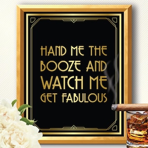 Great gatsby party decorations, art deco, great gatsby wedding, wedding signs, bar sign, birthday party decorations, roaring 20s, bar sign