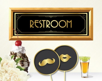 Restroom sign wc sign toilet sign restroom signs restroom door sign wc signs toilet signs gold toilet sign toilet door sign wedding toilet