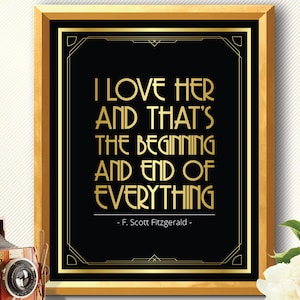 f scott fitzgerald quote F scott Fitzgerald f scott fitzgerald qoutes f scott fitzgerald poster great gatsby decorations art deco poster