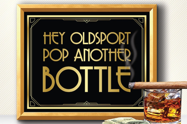 Great Gatsby Party Decorations, Alcohol Sign, Great Gatsby Decorations, Art Deco, Great Gatsby