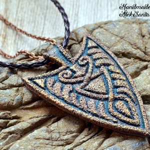 Statement Arrowhead ketting hanger Moeder cadeau Unieke ketting Unieke sieraden Boho pijlketting Ongebruikelijke Polymeer klei sieraden