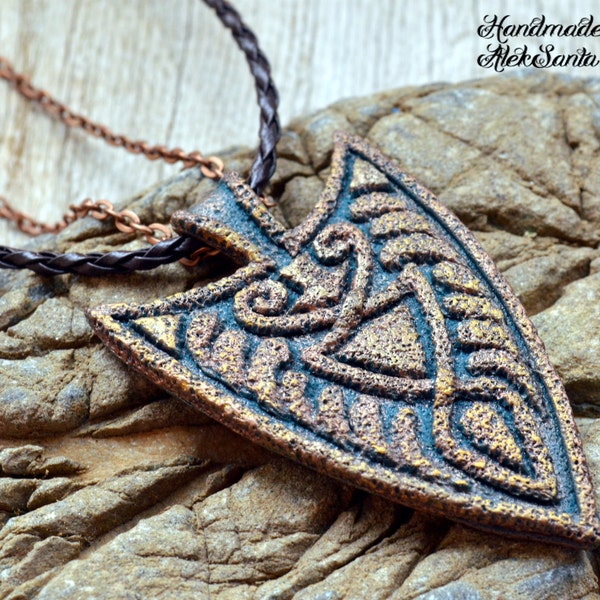 Statement Arrowhead necklace pendant Mother gift Unique necklace Unique jewelry Boho arrow necklace Unusual Polymer clay jewelry