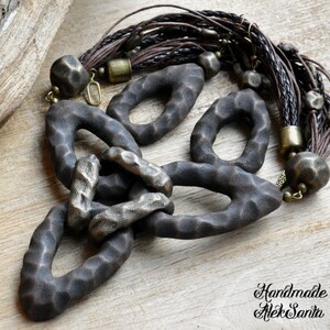 African jewelry African necklace Brown jewelry Brown necklace Boho jewelry Boho necklace Boho earrings Polymer clay jewelry Coffee gift