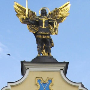 Stand With Ukraine Archangel Michael Statue, Kyiv Ukraine Photo (Digital file)
