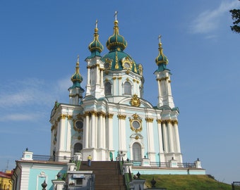 Hugs to Ukraine Digital file Photo of the St Andrew's Church (Andriivska tserkva) in Kyiv Ukraine