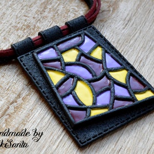Modern jewelry Design necklace Contemporary jewelry Fashion jewelry Large pendant necklace Polymer clay jewelry for women Abstract necklace image 3
