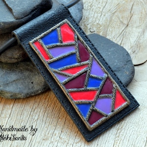 Abstract pendant Abstract necklace Mosaic pendant Mosaic necklace Jewelry for women Multicolor pendant Multicolor necklace Gift for her