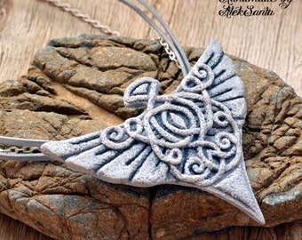 Inspirational Unique necklace Unique jewelry Angel jewelry Angel necklace Wing necklace Gray necklace women gift for her Fairytale Gift