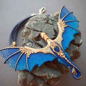 Blue dragon necklace