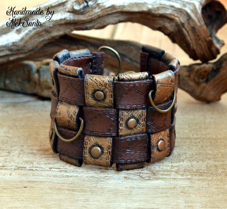 Boho Cuff Bracelet Brown Bracelet Unique Bracelet Unusual Etsy