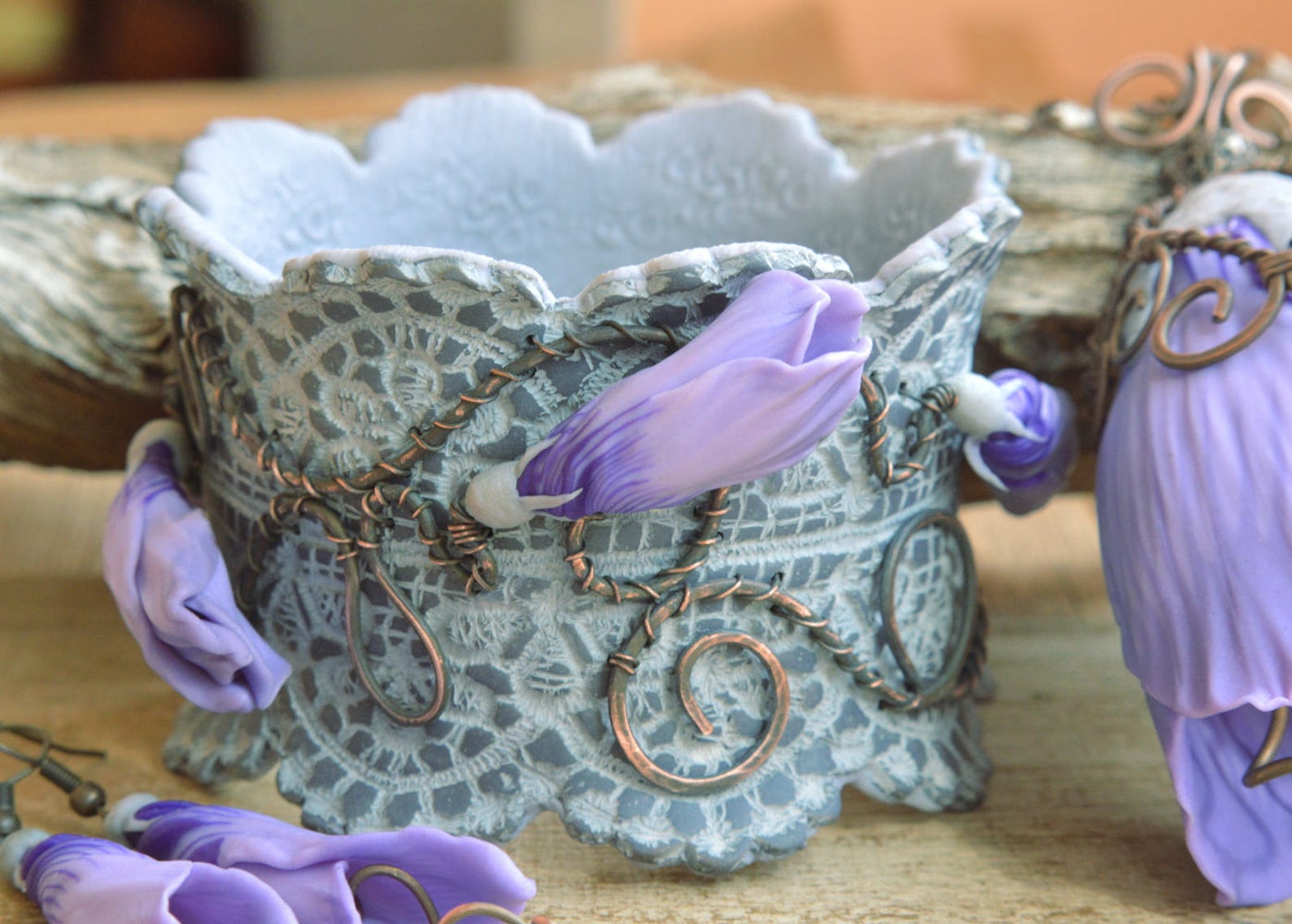 Lilac Flower Jewelry Lilac Flower Necklace Large Pendant Wide Etsy