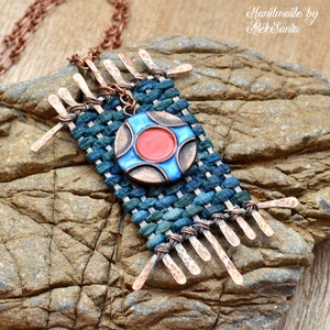 Boho necklace Boho pendant Boho jewelry Ethnic necklace Ethnic pendant Ethnic jewelry Polymer clay jewelry for women Unusual necklace