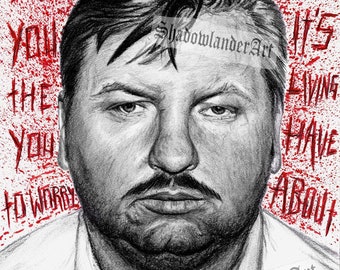 John Wayne Gacy "Worry About Living" drawing ART PRINT