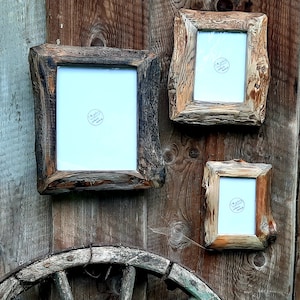 CUSTOM SIZING Original Live edge Frames in natural Reclaimed wood colors,Rustic Style Frame, Wall Hanging frames, Made using reclaimed wood