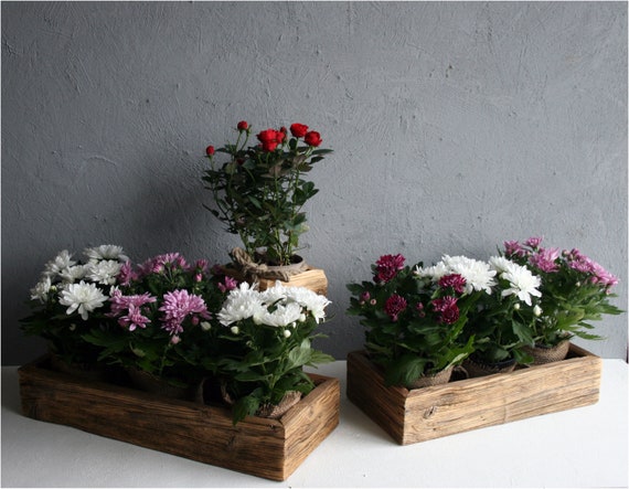 Large Reclaimed Wood Windowsill Planters Mummy Etsy