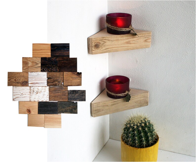 Set Of 2 Floating Shelves 5in 12 5cm Depth Small Corner Etsy