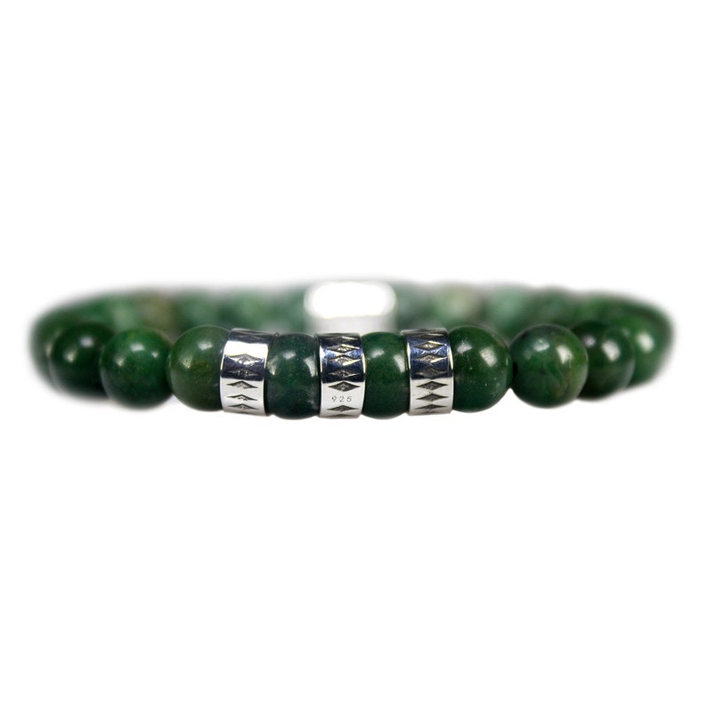 Bela Donaco Armband Luxus B8 afrikanische Jade oxidiertes Sterling Silber 780 Bild 3