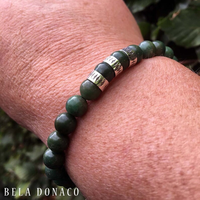 Bela Donaco Armband Luxus B8 afrikanische Jade oxidiertes Sterling Silber 780 Bild 4