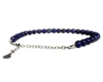 Bela Donaco - Fußkettchen für Herren Classic – Lapis Lazuli – Sterling Silber - 830