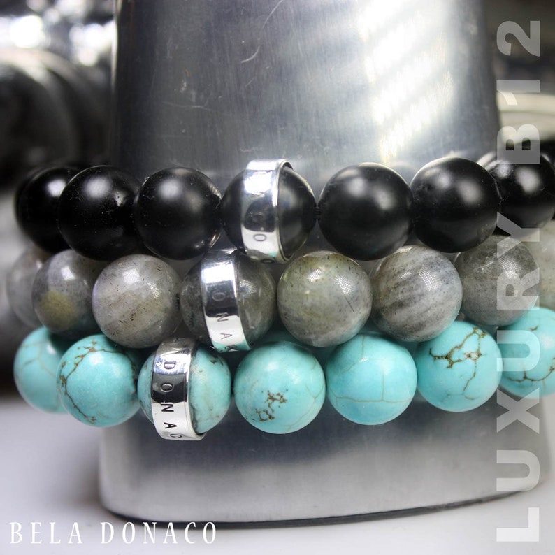 Bracelet Luxury B12 \u2013 Onyx \u2013 Sterling Silver Bela Donaco 770
