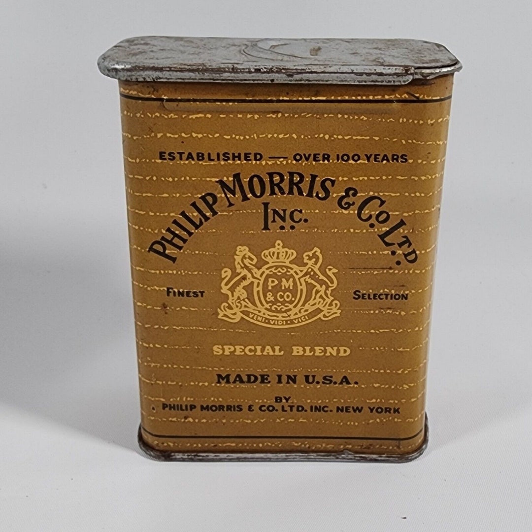 Vintage Philip Morris & Co Cigarette Tin Slide Top Etsy