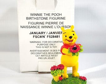 Disney Applause Winnie The Pooh January Birthstone Figurine NEW in Box