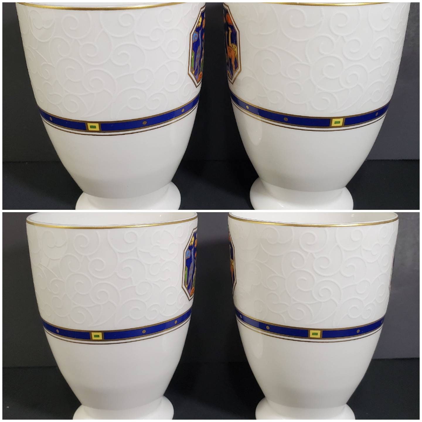 Hankook Bone China Tea Cups / Set of 2 / Animal Motif / NEW Etsy