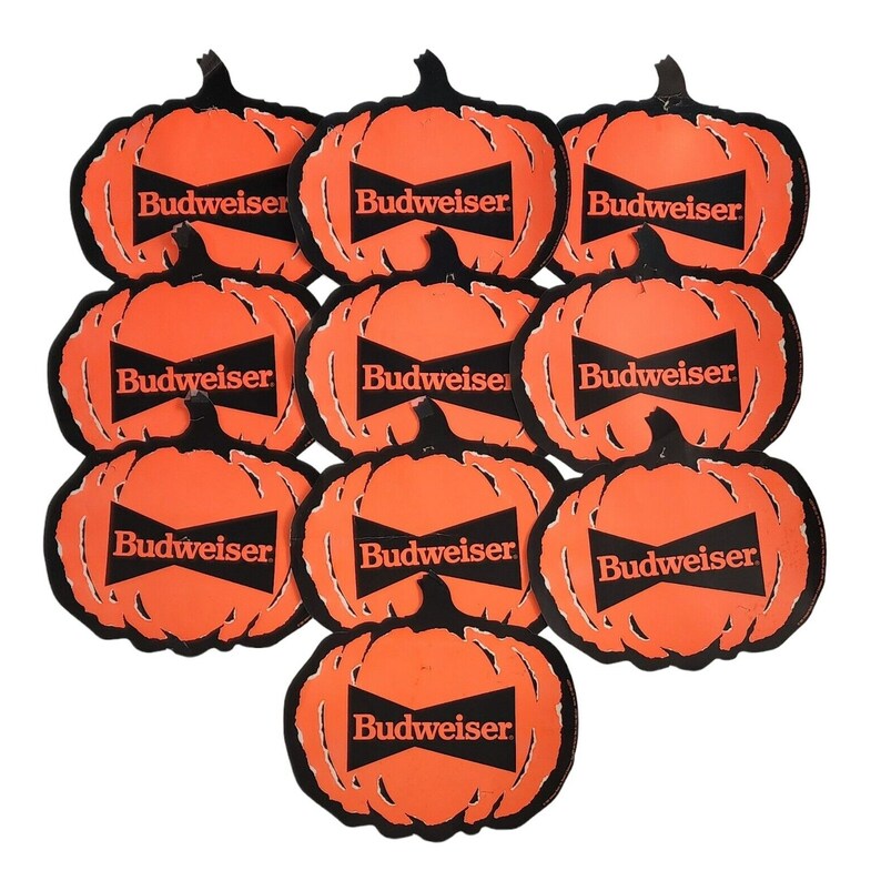 10-vintage-1991-budweiser-beer-die-cut-halloween-pumpkin-decorations